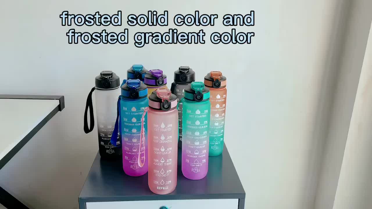 Water Bottle With Time Marker Frosted Color High value Water - Temu