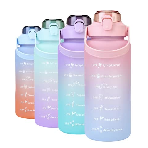ETDW Half Gallon Water Bottle [BPA FREE Tritan],64oz Drinking Bottles with  Time Marker, Reusable Lea…See more ETDW Half Gallon Water Bottle [BPA FREE