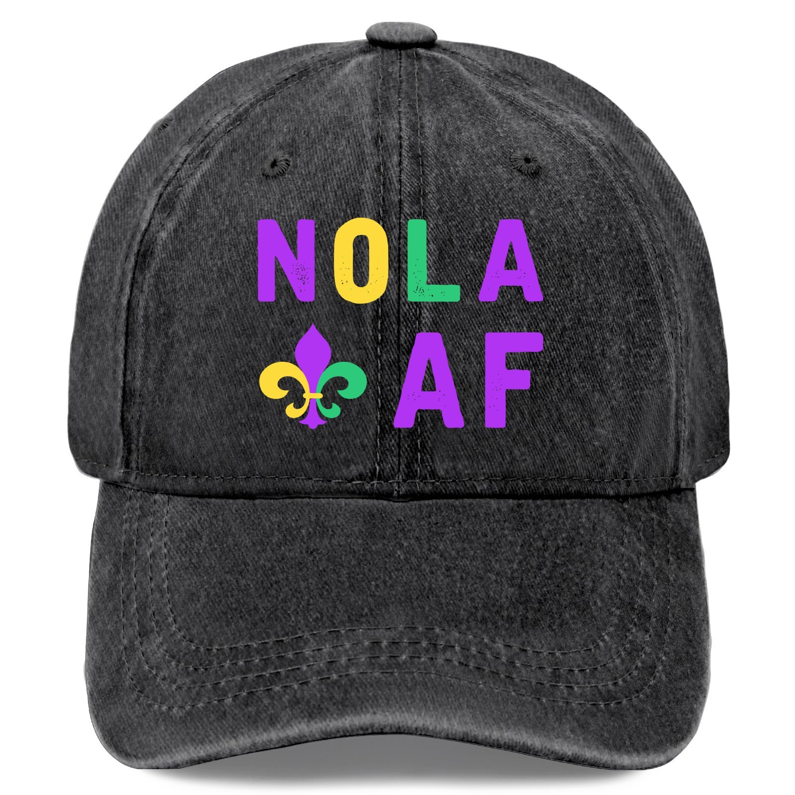 

Vintage Washed Baseball Cap, 100%,, With New Orleans -de-lis Design, For Usanola 504 Hat, Baseball Cap