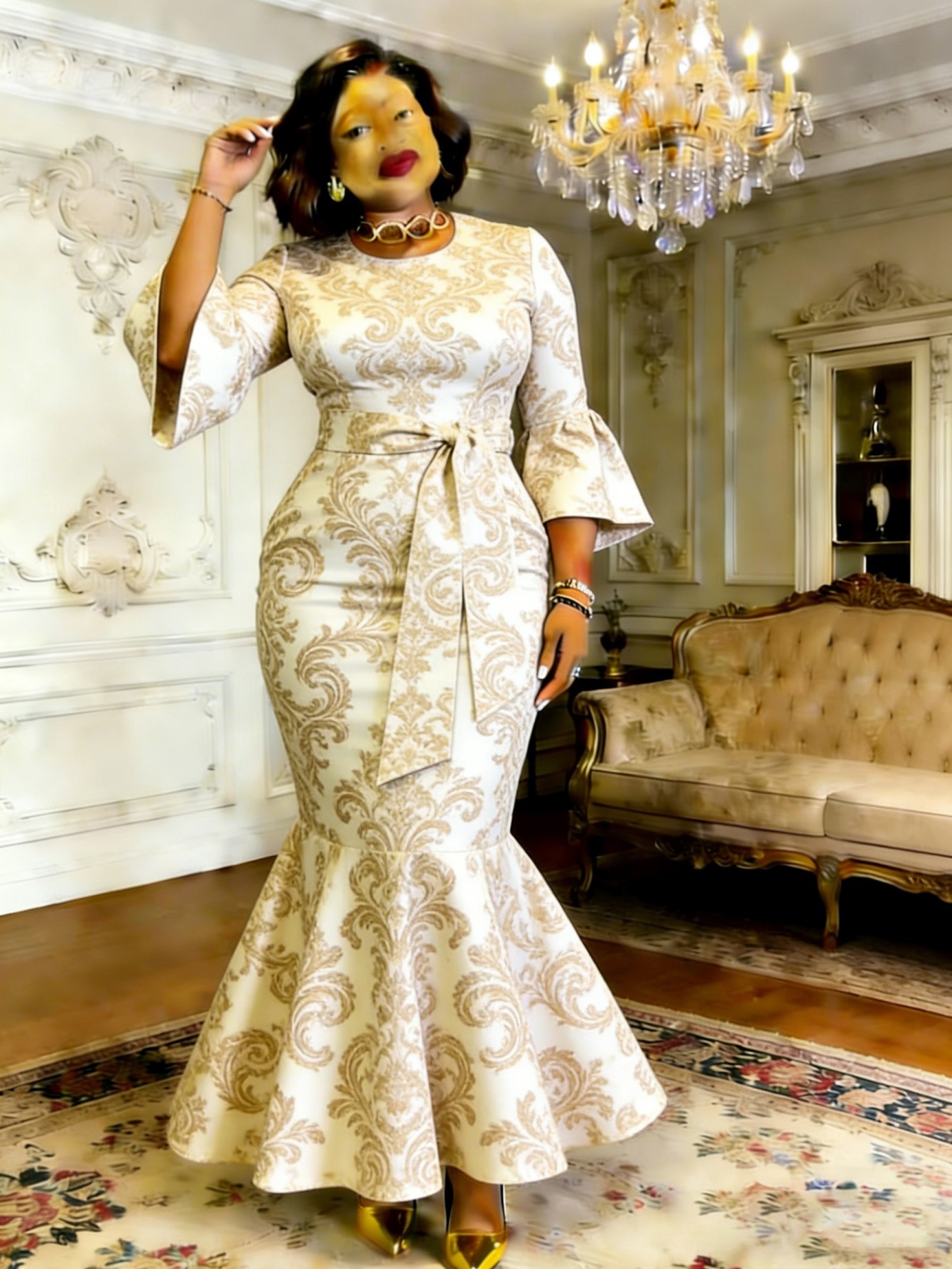 cream formal dress plus size Long Off-White Plus-Size Formal Dress