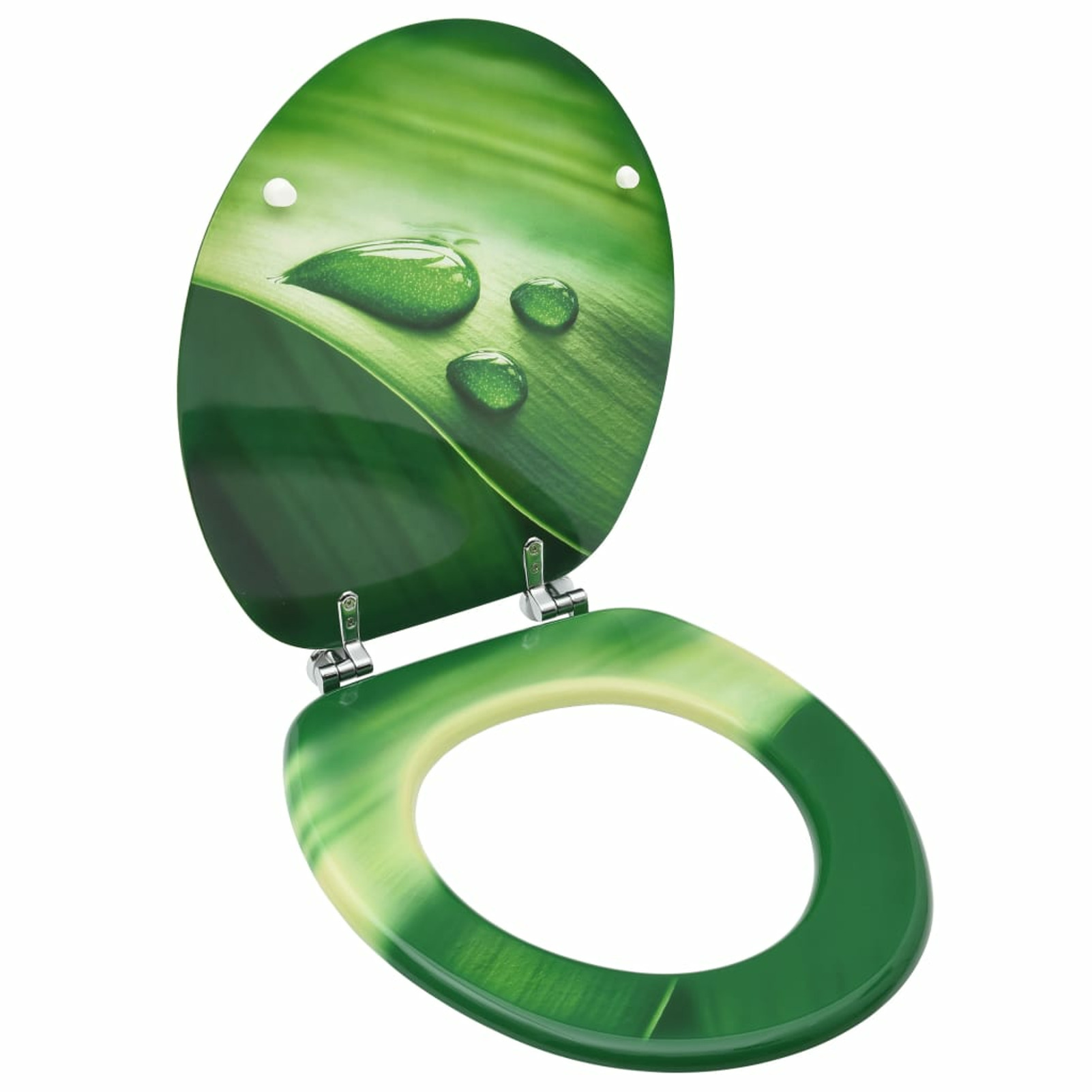 Image of Toilet Seat With Lid Mdf Green Water