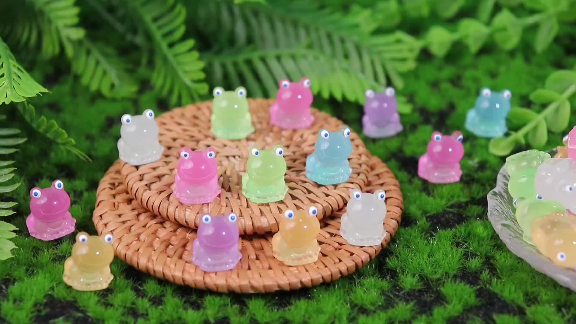 Glow in the Dark Frog Figurines - 7/14/21Pcs Luminous Resin Mini Frogs for  Garden Dollhouse Decoration Crafts