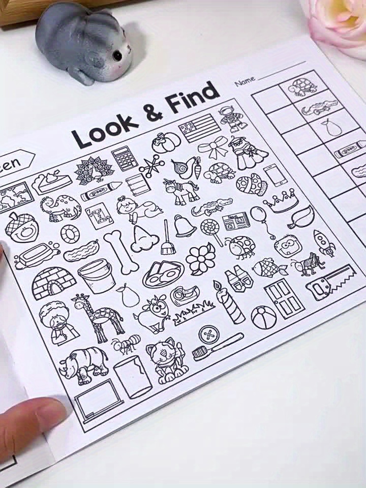 Interactive Hidden Objects Book, "Look And Find" Coloring Book