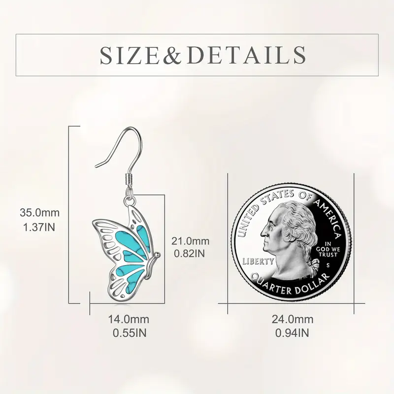 yfn   earring for women sterling silver abalone   drop earring jewelry birthday gift for mom hypoallergenic turquoise Product details 5