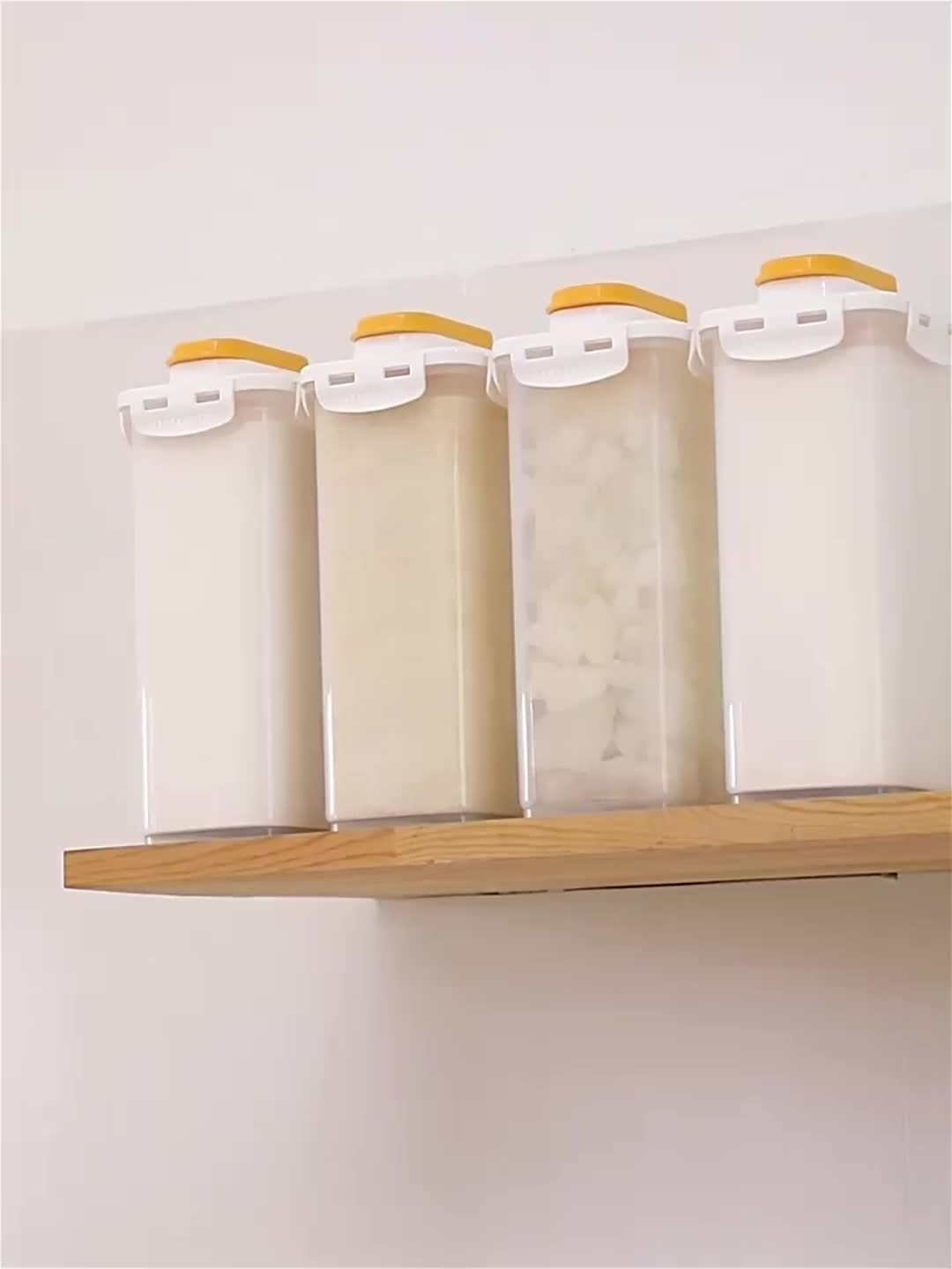 Plastic Square Storage Bottle With Lid - Kitchen Pantry Organization