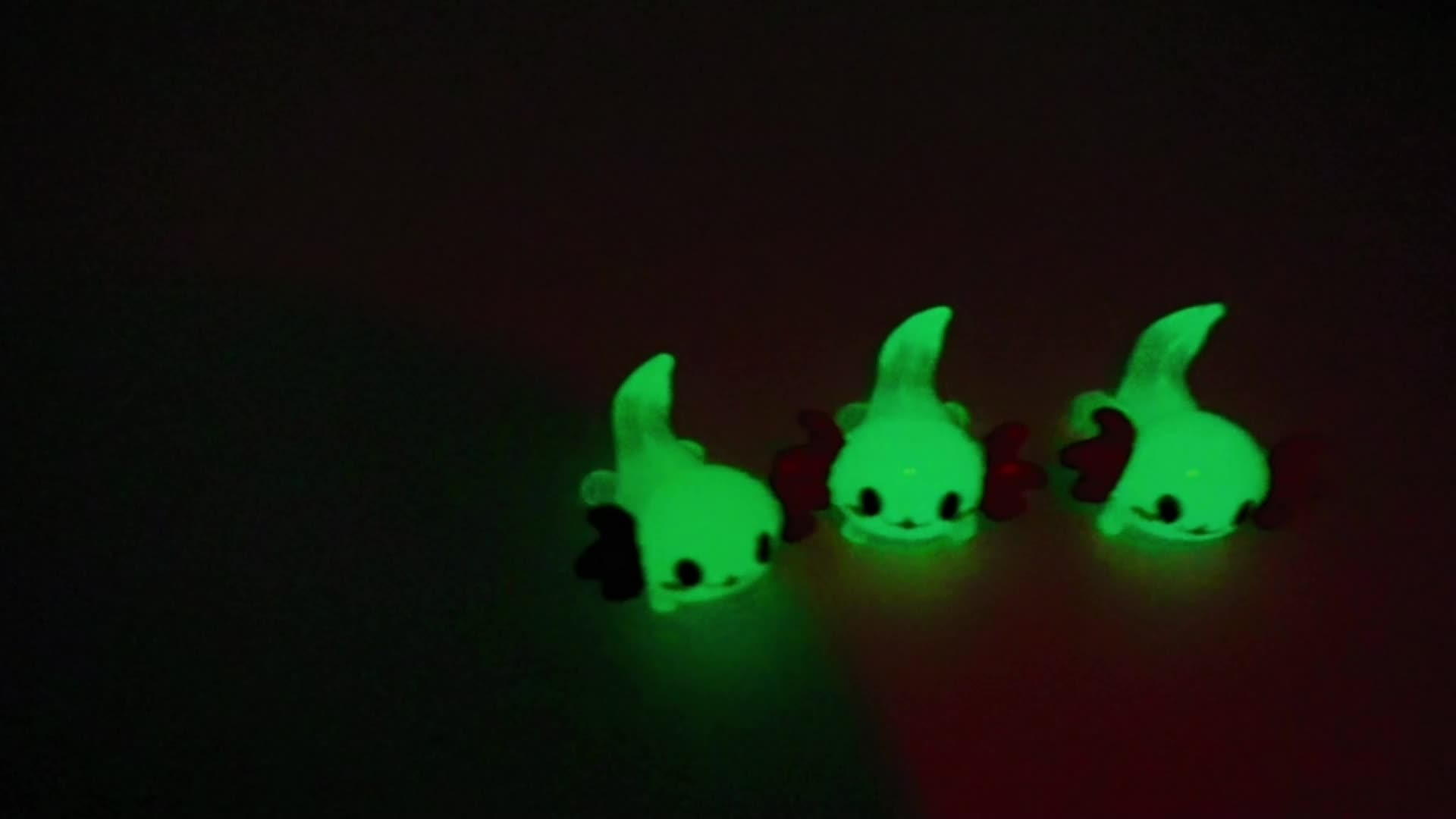 Luminous Mini Resin Axolotl Tiny Figurines Ornament for DIY Craft
