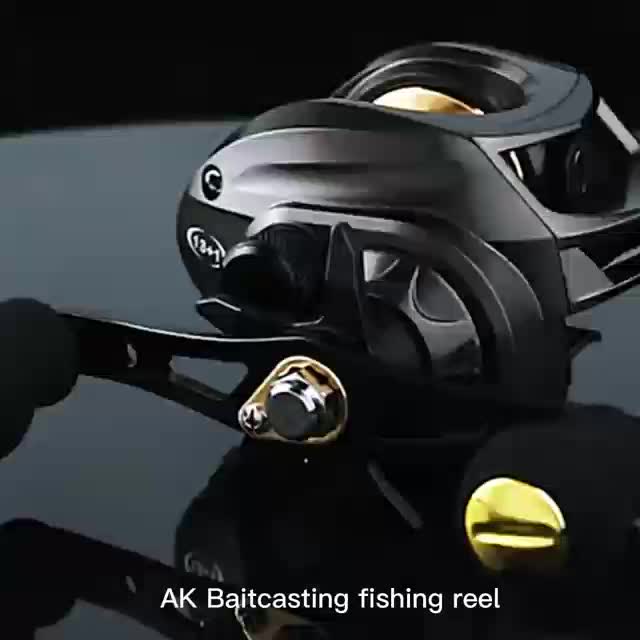 LeKY AK2000 Magnetic Brake Fishing Reel Rotating Button 12 Gears Baitcasting  Explosion-Proof Line Water Drop Wheel for Outdoors Right Hand 