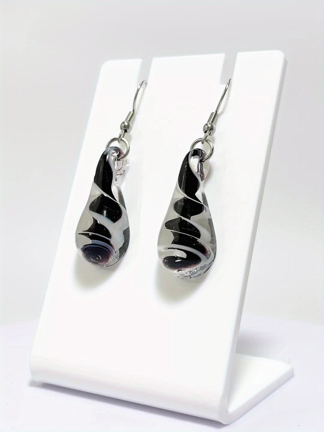 Women's Creative Glass Teardrop Pendant Earrings