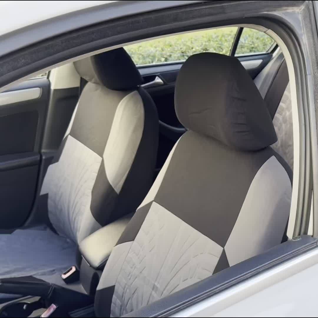 Ensemble de 2 housses de siège d'auto jaune texturé tissu de lin bronzé  naturel universel Protecteur de sièges avant auto convient pour voiture,  suv berline, camion