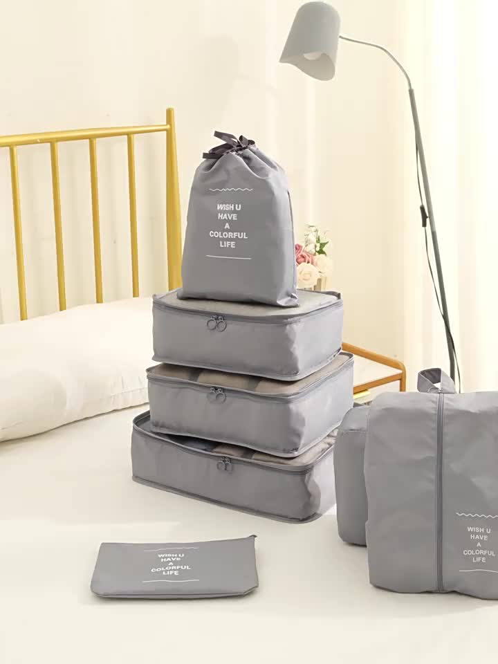 Travel Packing Cubes Set Suitcase Clothes Storage Bag - Temu