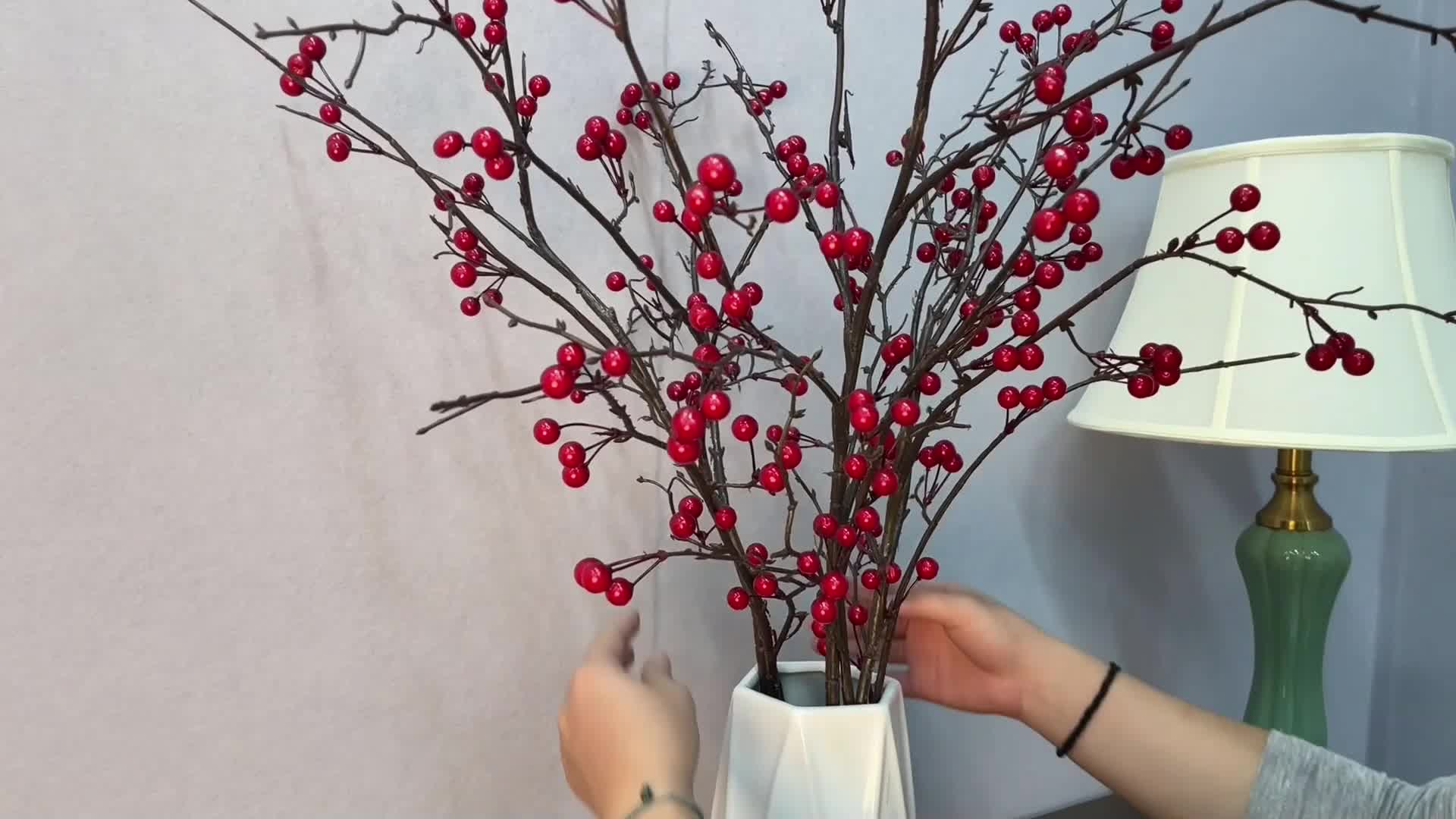 Artificial Red Berry Stems Red Berries For Crafts Christmas - Temu