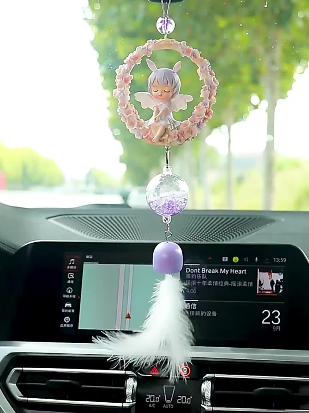 Car Ornaments Dream Chimes Angel Girl Car Rearview Mirror - Temu