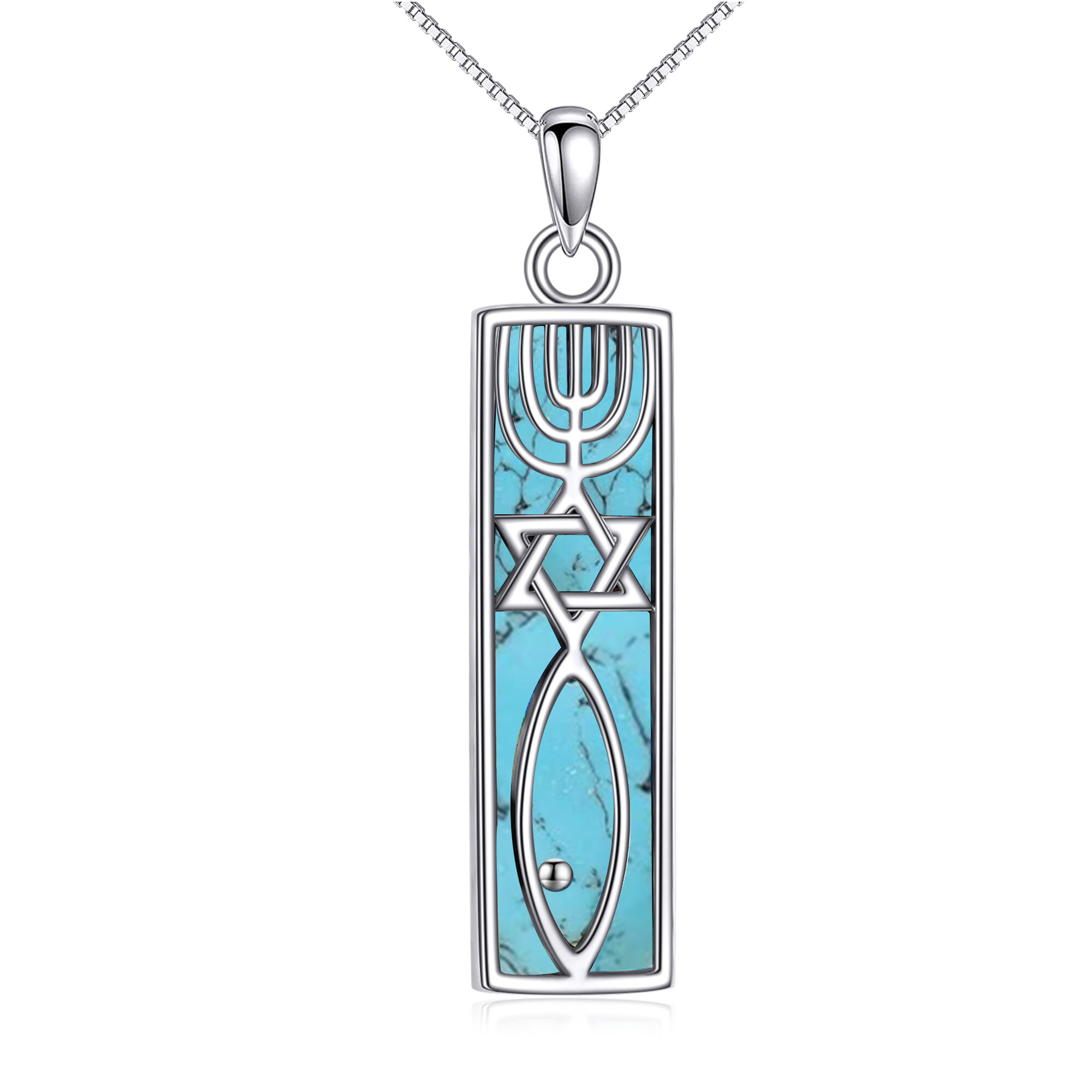 Women's 925 Sterling Silver Mezuzah Pendant Necklace