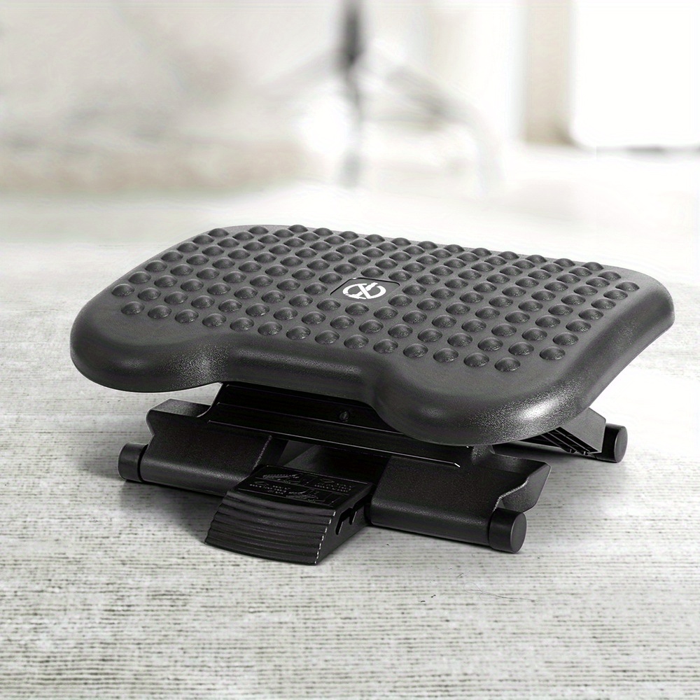 TEMU Artiss Adjustable Footrest For Office - Multi-angle , Durable Plastic Black Height-adjustable Footrest For Comfortable Posture Support, Promotes