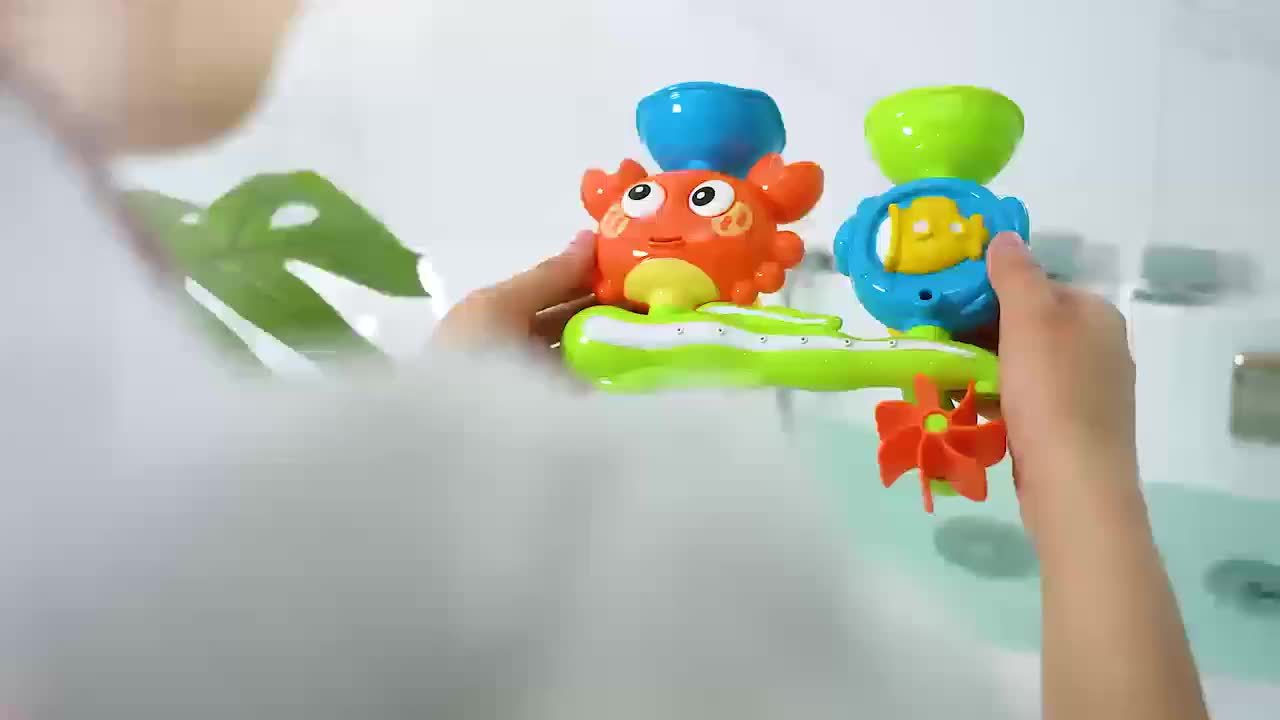 Suction Cup Bath Toy Set for Kids, Rotating Water Wheel Fun
