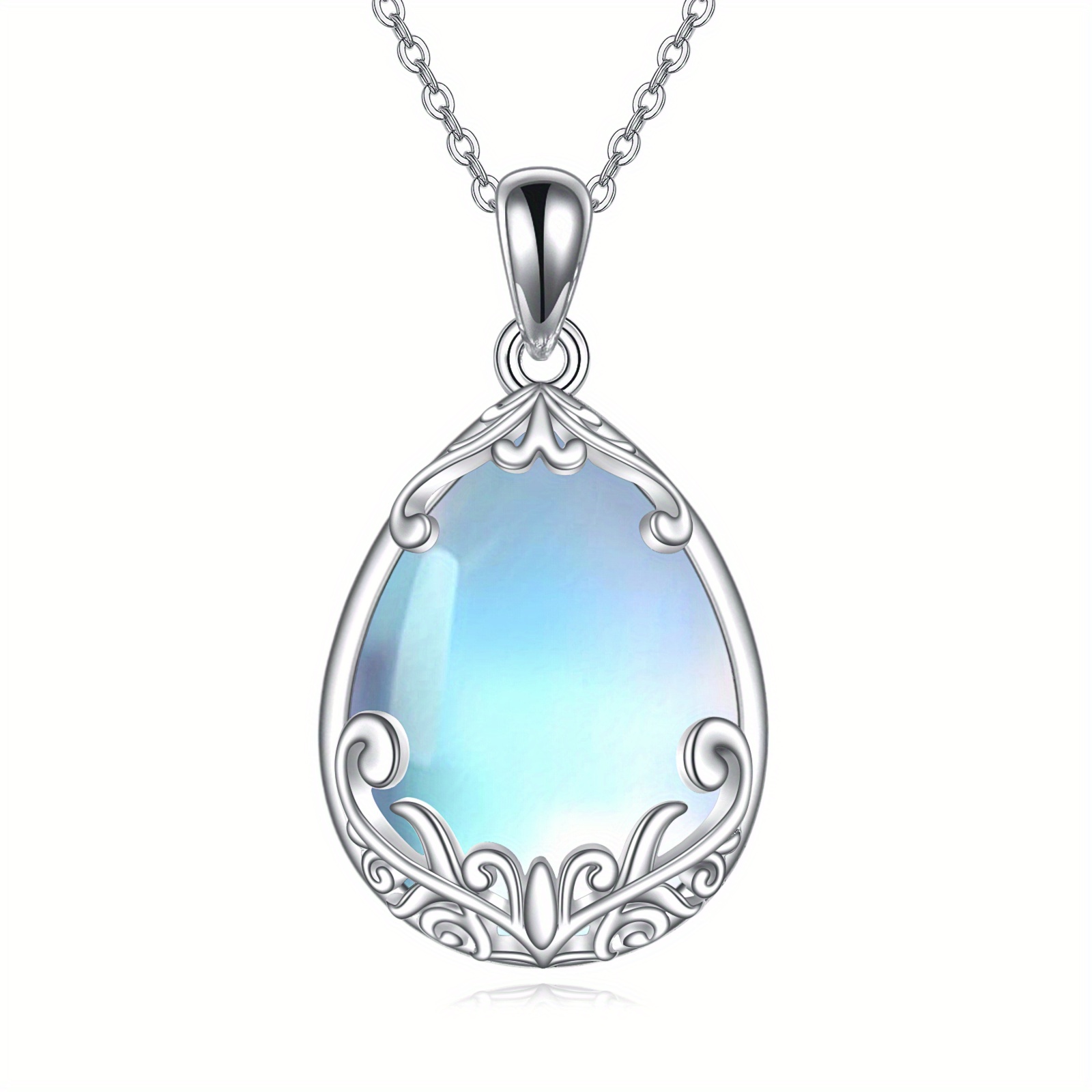 Image of Yfn Necklace For Women Sterling Silver Celtic Teardrop Pendant Irish Jewellery Gifts For Mother Daughter Sister (teardrop)