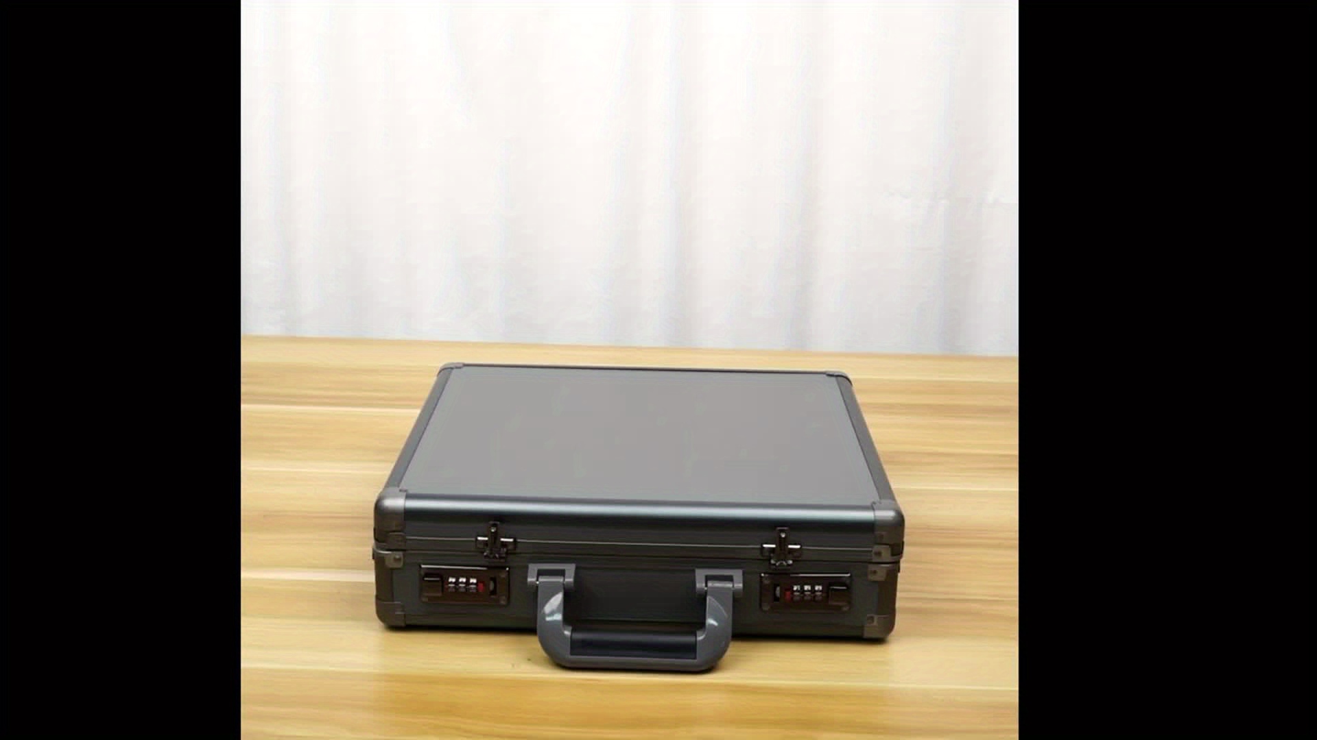 1pc 14 inch gray aluminum toolbox men attache case hard side