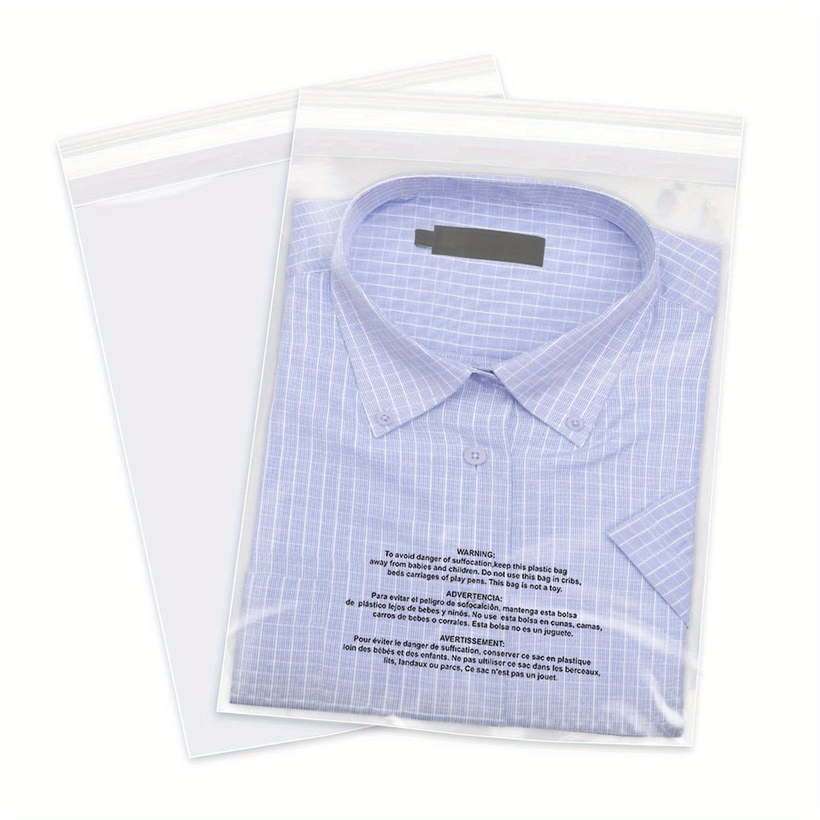 

500 - 10" X 13" Clear Suffocation For , Photos, Documents, Clothing, T-shirt - Resealable Adhesive