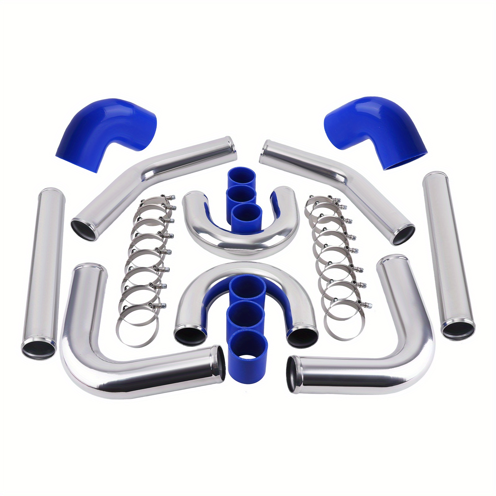 TEMU Universal Intercooler Piping Set With 2.5-inch Aluminum Pipe, , And Clamp
