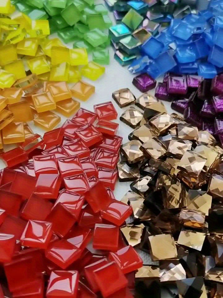 Diy Jigsaw Puzzle Toys Colored Crystal Glass Mosaics Square - Temu