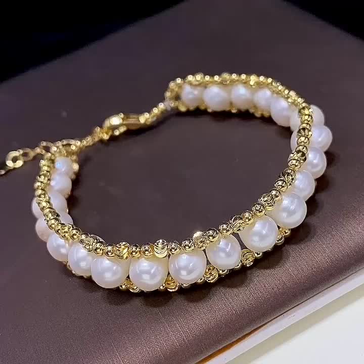 Women's Multi-Layer Freshwater Pearls Bracelet, Gift for Her