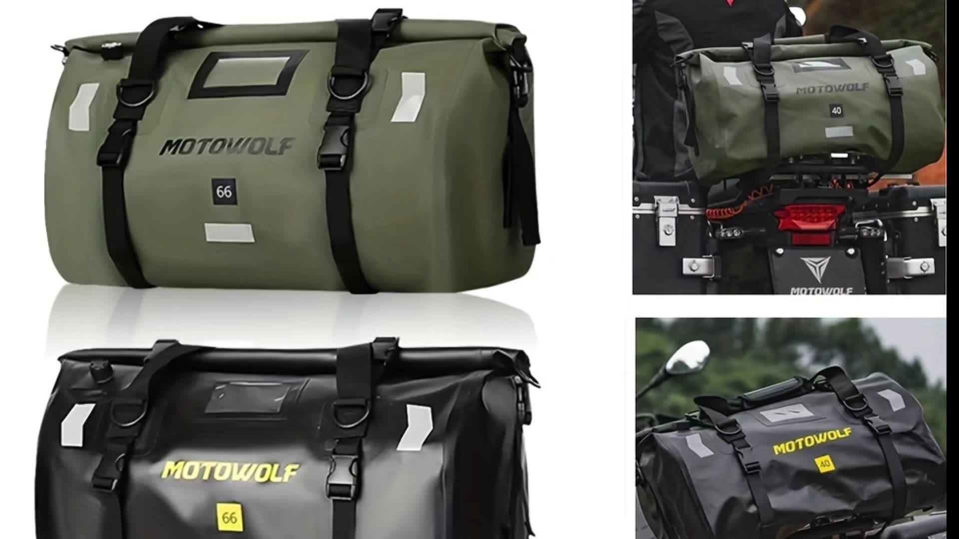  BORLENI Motorcycle Dry Bag Waterproof Motorcycle Luggage Bag  Motorcycle Duffel Bag for Skiing Travel Hiking Camping Boating Riding  Fishing (Black,40L) : Sports & Outdoors
