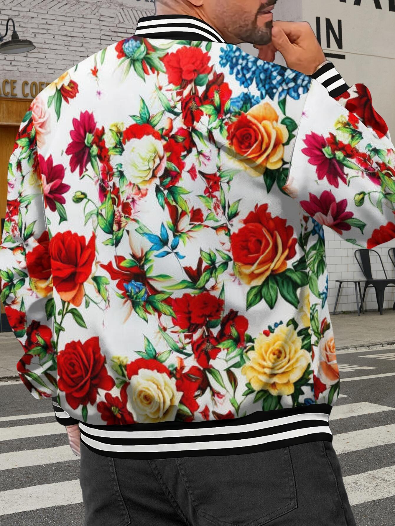 【Vintage】flower jacket Vintage Flowers Bomber Jacket