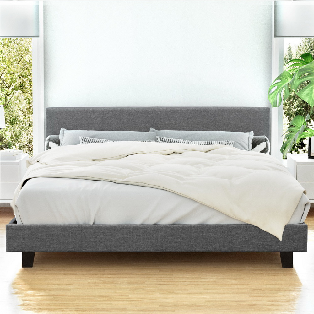 TEMU Bed Frame King Size Grey Neo