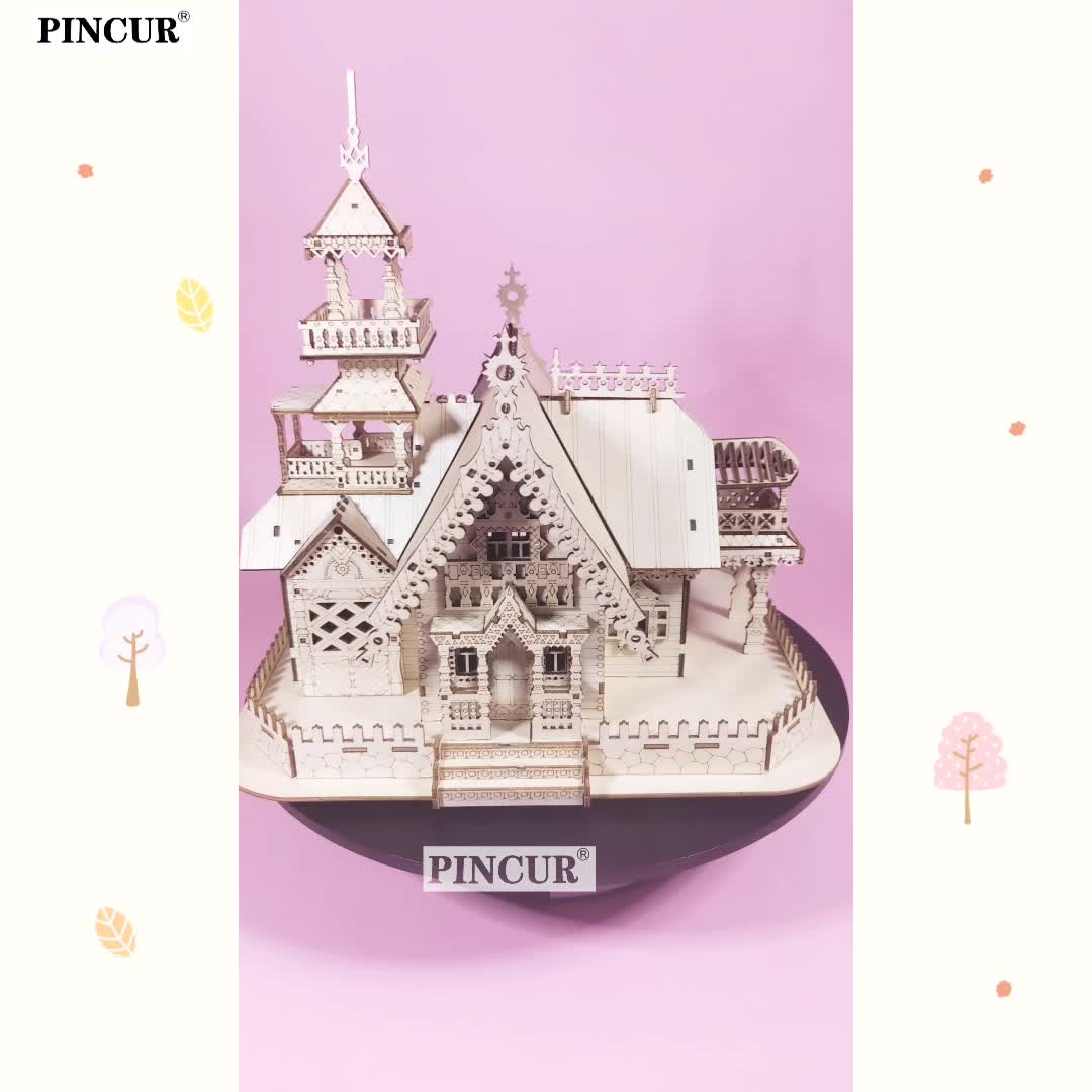 Puzzle Small Cottage 3D Model Kit, Fun Assembly Set