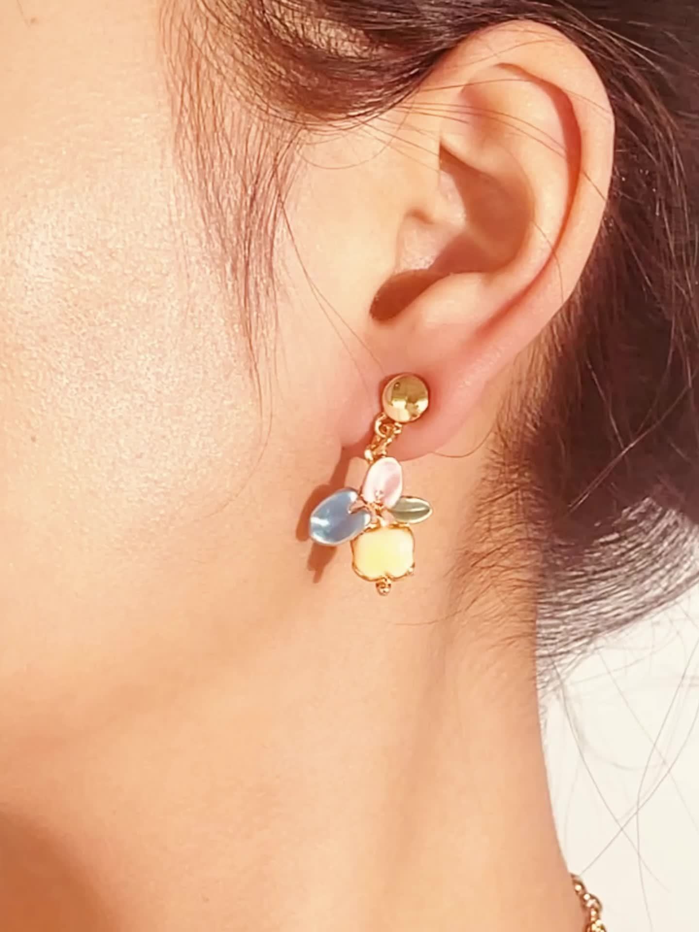 Romantic Pink Leaf Enamel Jewelry Set for Women