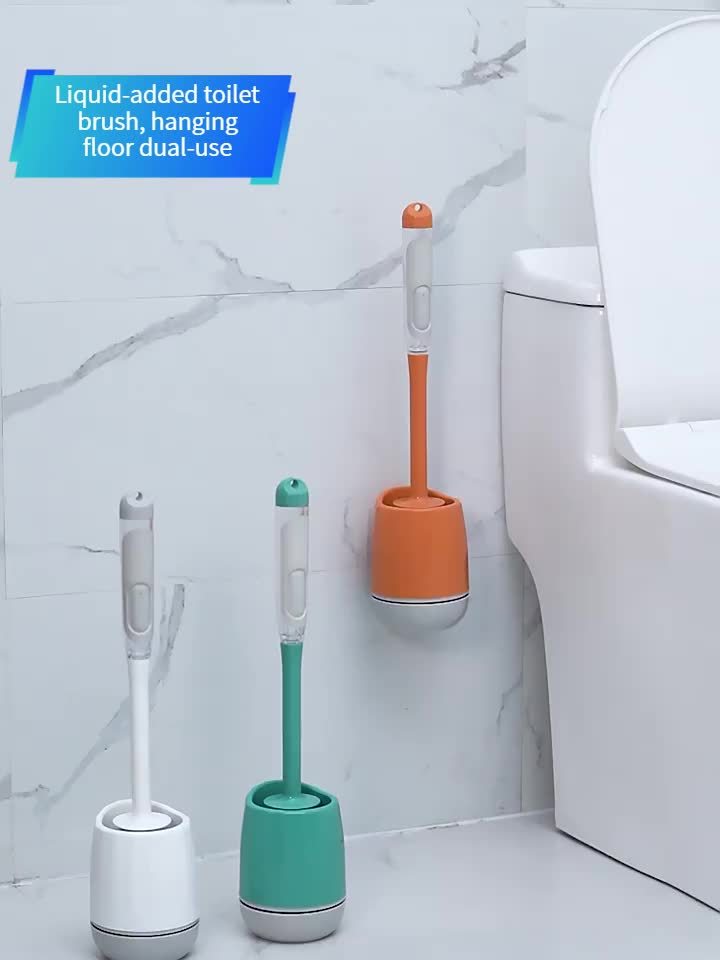 Liquid Refillable Toilet Brush With Holder Set Long Handle - Temu