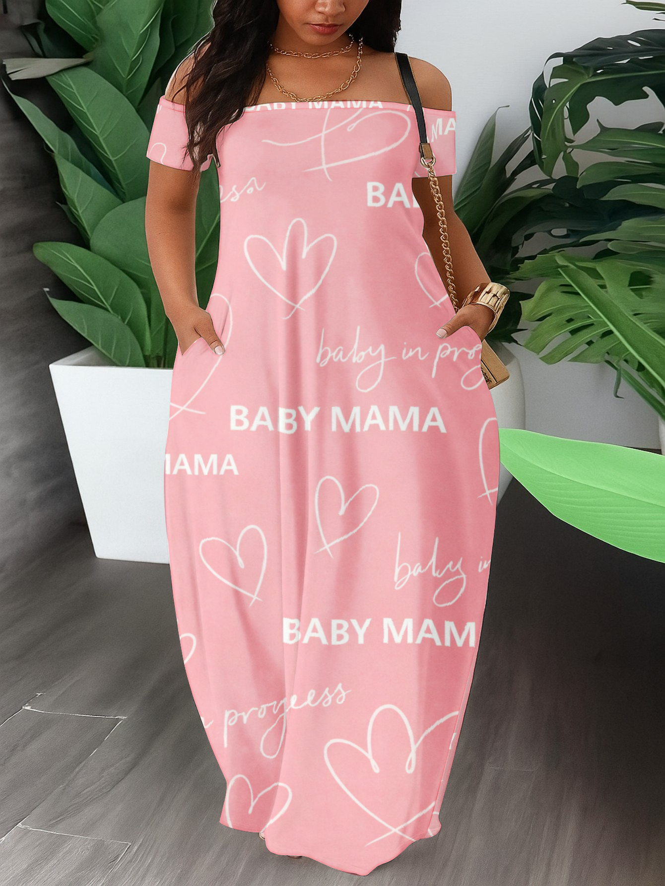 fitted lace wedding dress Pink-Blue Grenadine Backless Gender Reveal Maternity Maxi Dress – SeinDeal