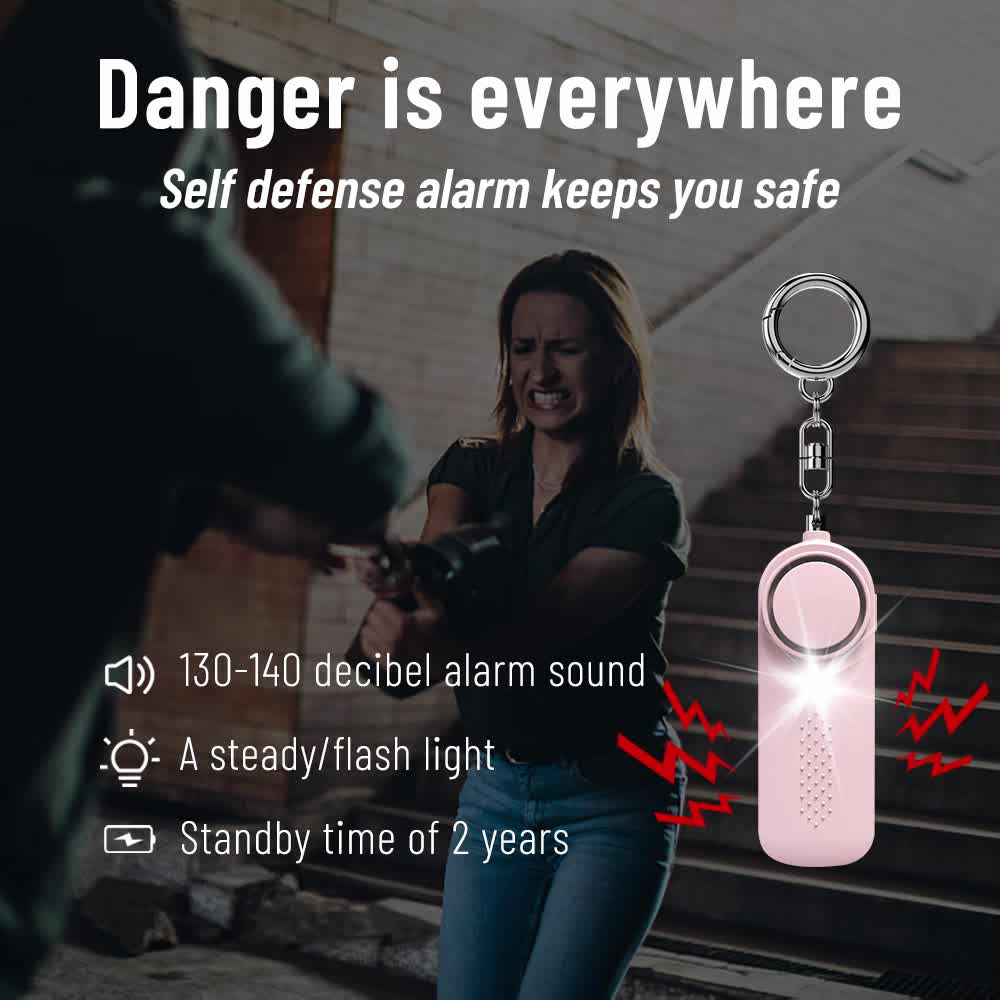 Alarme Personnelle, Anti Agression Porte-Clés - 130dB Alarme de Poche de  Sécurité d'urgence avec Lumière LED - Avertisseur de Prévention pour Les  Femmes et Enfants (Noir)