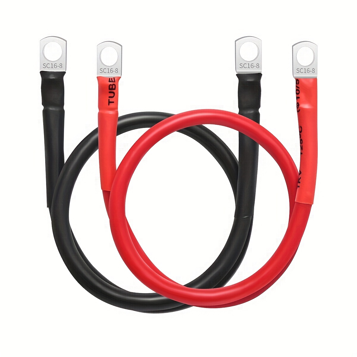Câbles de batterie de calibre 4 AWG rouge + noir de qualité marine, câbles  de batterie en cuivre pur de 0,6 m, ensemble de fils onduleur avec cosses