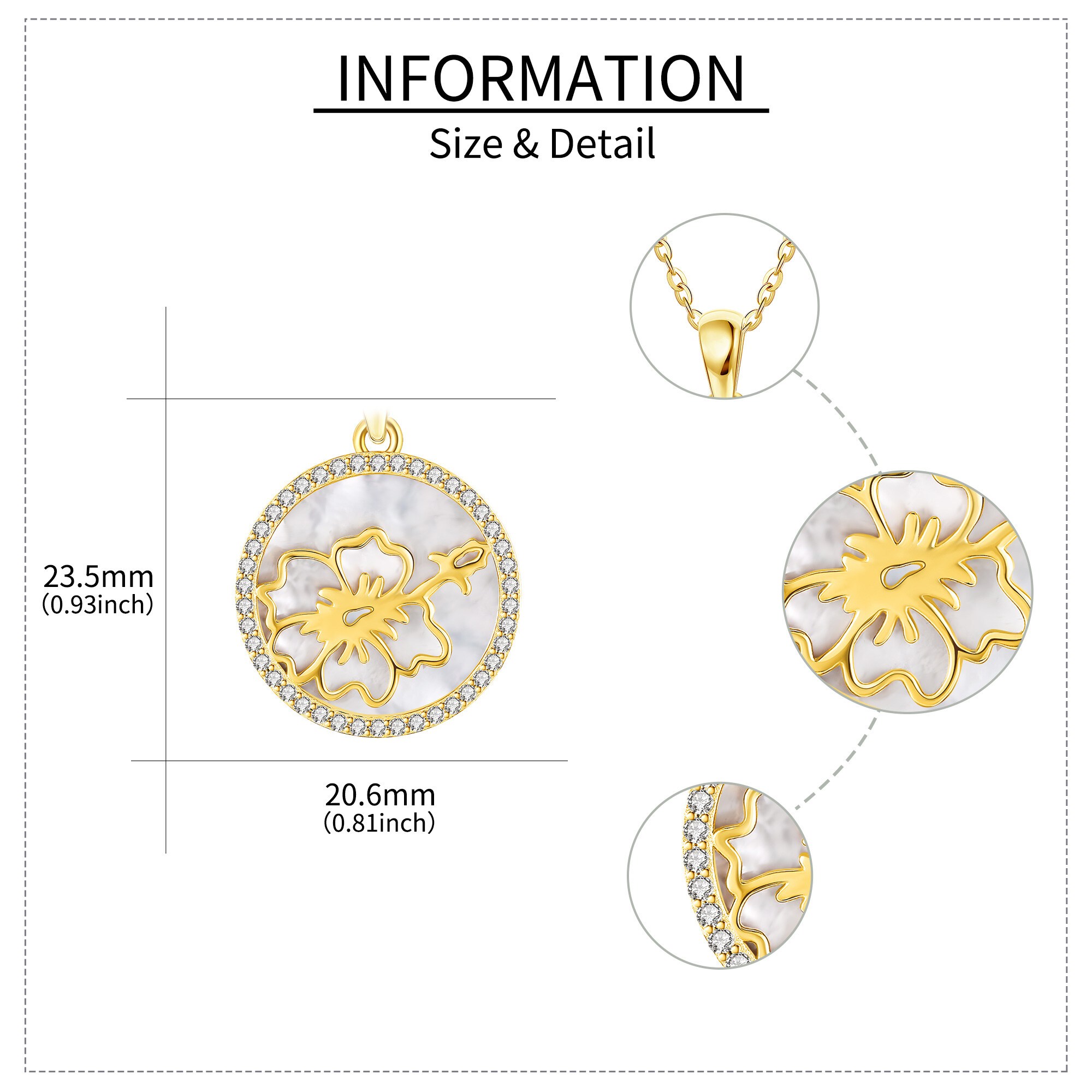 Women's Sterling Silver Hibiscus Flower Pendant Necklace