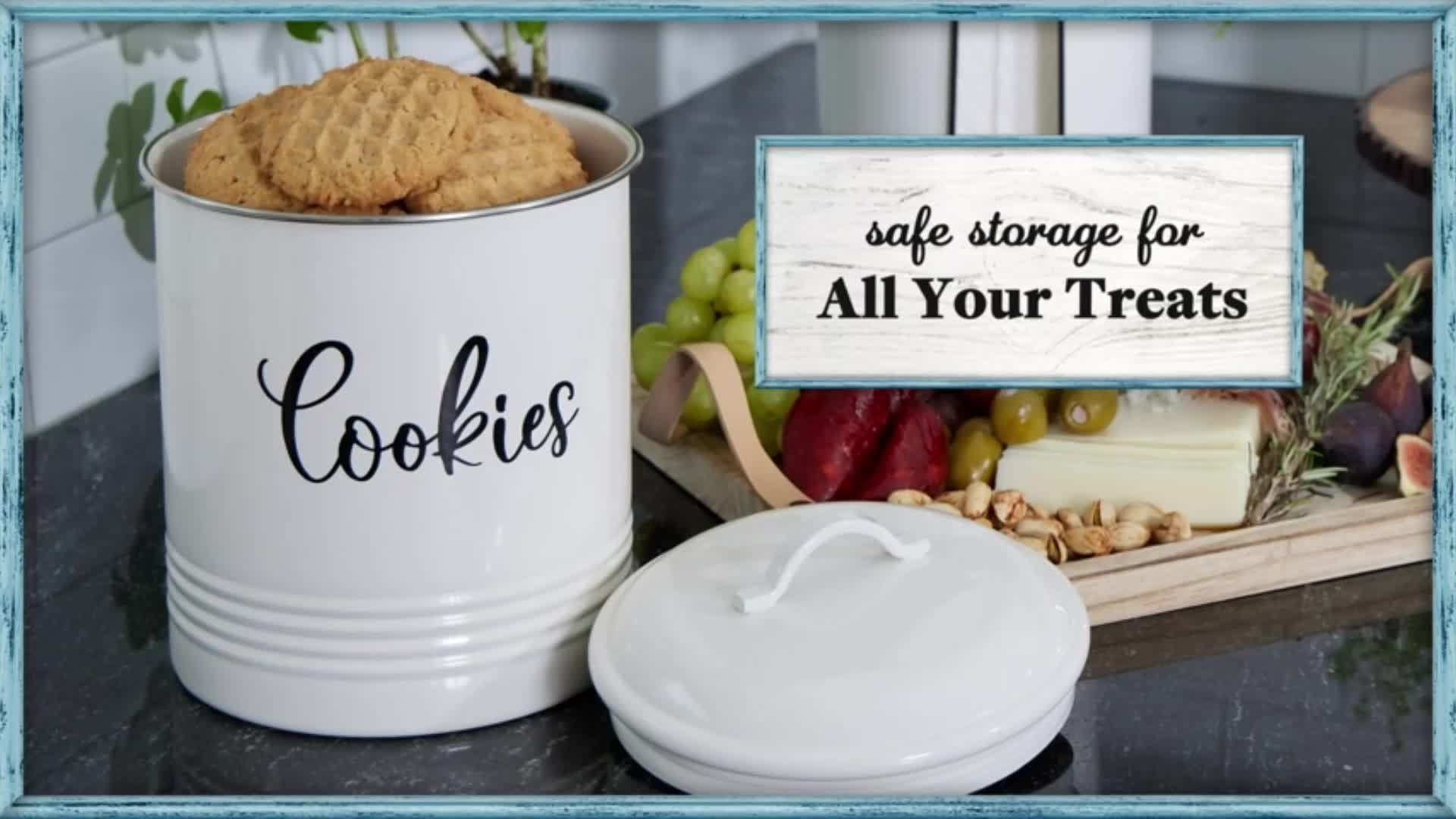 Audreys Antiqued Finish Ceramic Cookie Jar Food Safe Sealed Lid