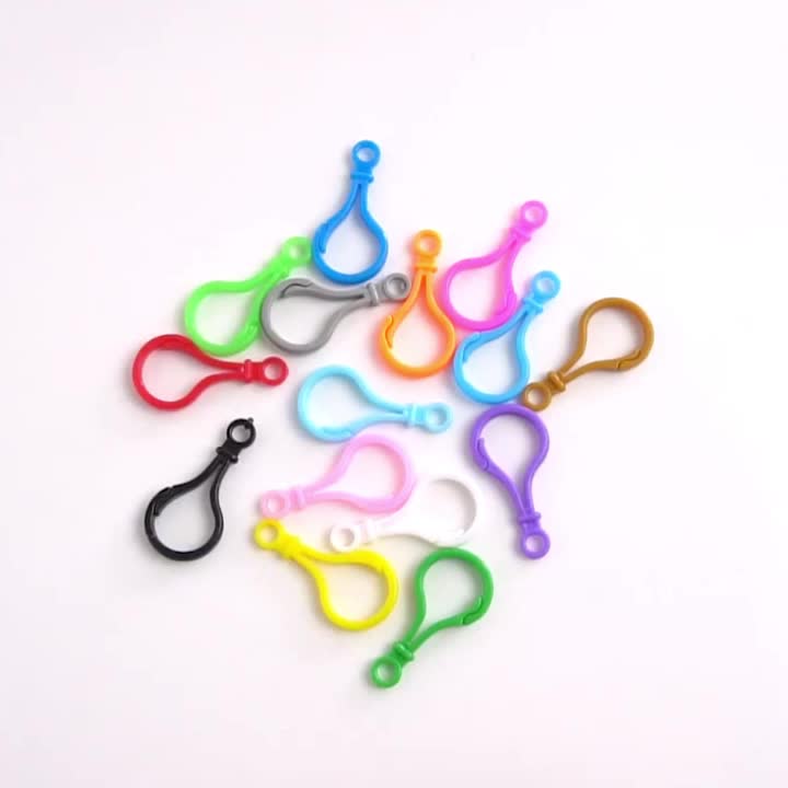 100pcs Lanyard Clips and Hooks - Mixed Colors Hard Plastic Lobster Claw Clips - Lanyard Hook for Keychain Clasp - Plastic Keychains for Crafts