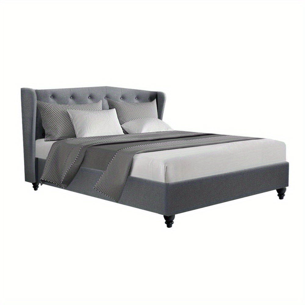 TEMU Bed Frame Queen Size Grey Pier