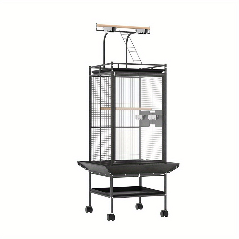 i pet large 155cm bird cage with wheels casters durable wrought iron aviary stand alone design non toxic powder coated   pyramid   area   for parrots budgies small to medium birds bird cage mobility   bird home sturdy construction bird cage accessories Product details 1