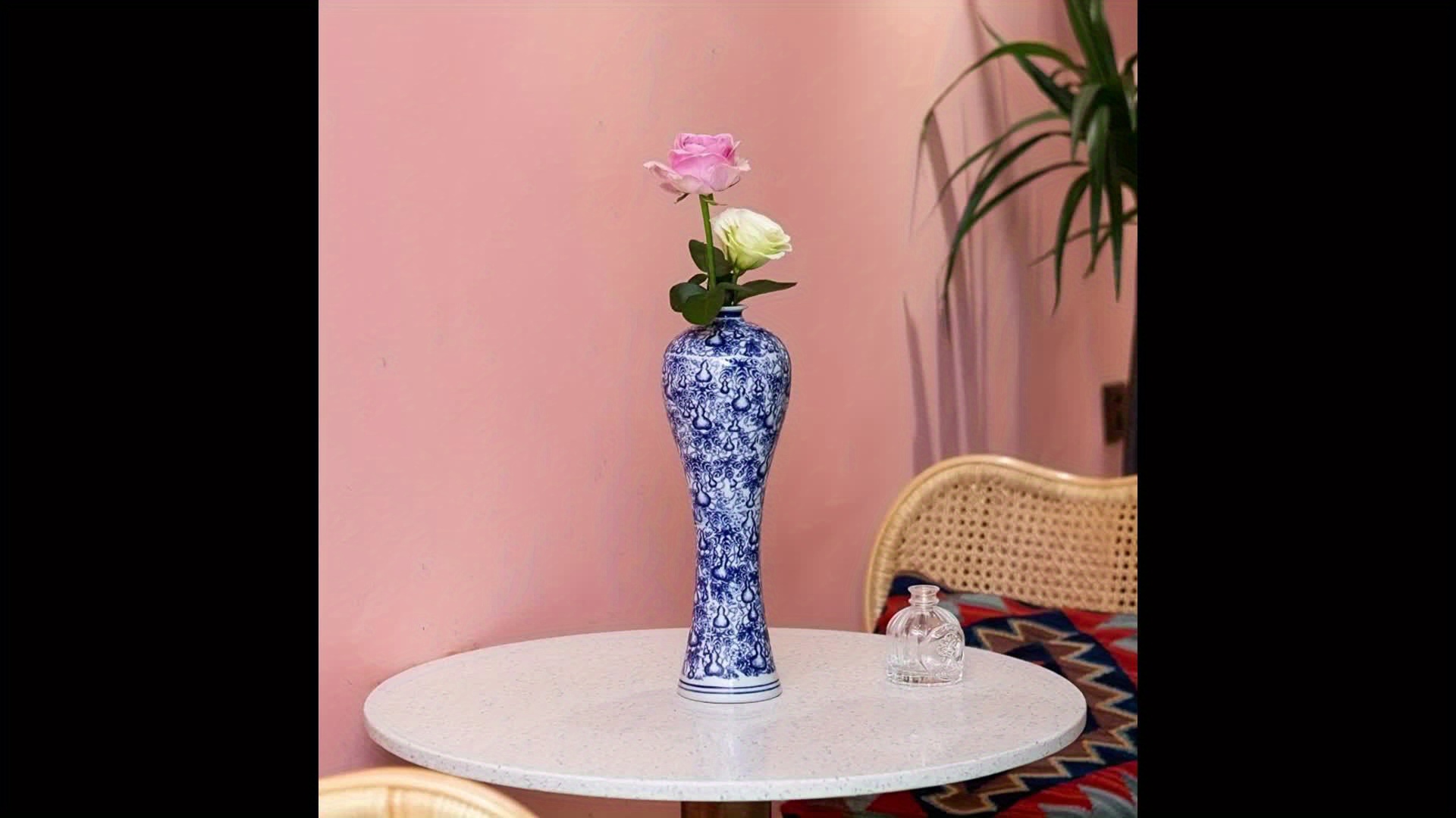 Grote Chinese porseleinen vaas - Blauw-wit decor - Antiek | Vazen