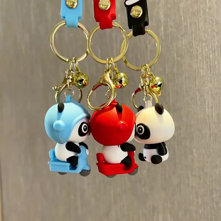 Kawaii niedlichen Panda Anime Schlüssel bund animierte lustige kleine Hut  Bär Tier Schlüssel Charm Tasche Zubehör Party Geschenk für Mädchen Jungen  Liebhaber - AliExpress