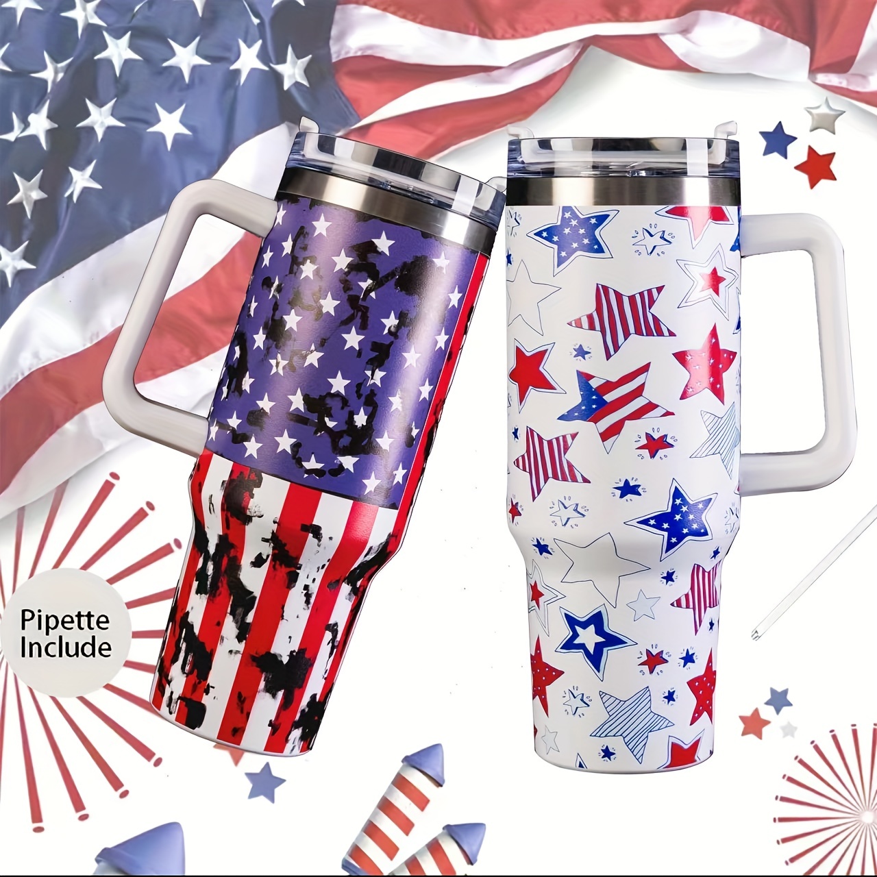 Double Wall Vacuum Insulated Coffee Mug American Flag - Temu