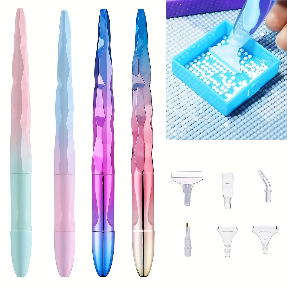 Fashion Gradient Diamond Painting Pen Kit Metal Roller Pen - Temu