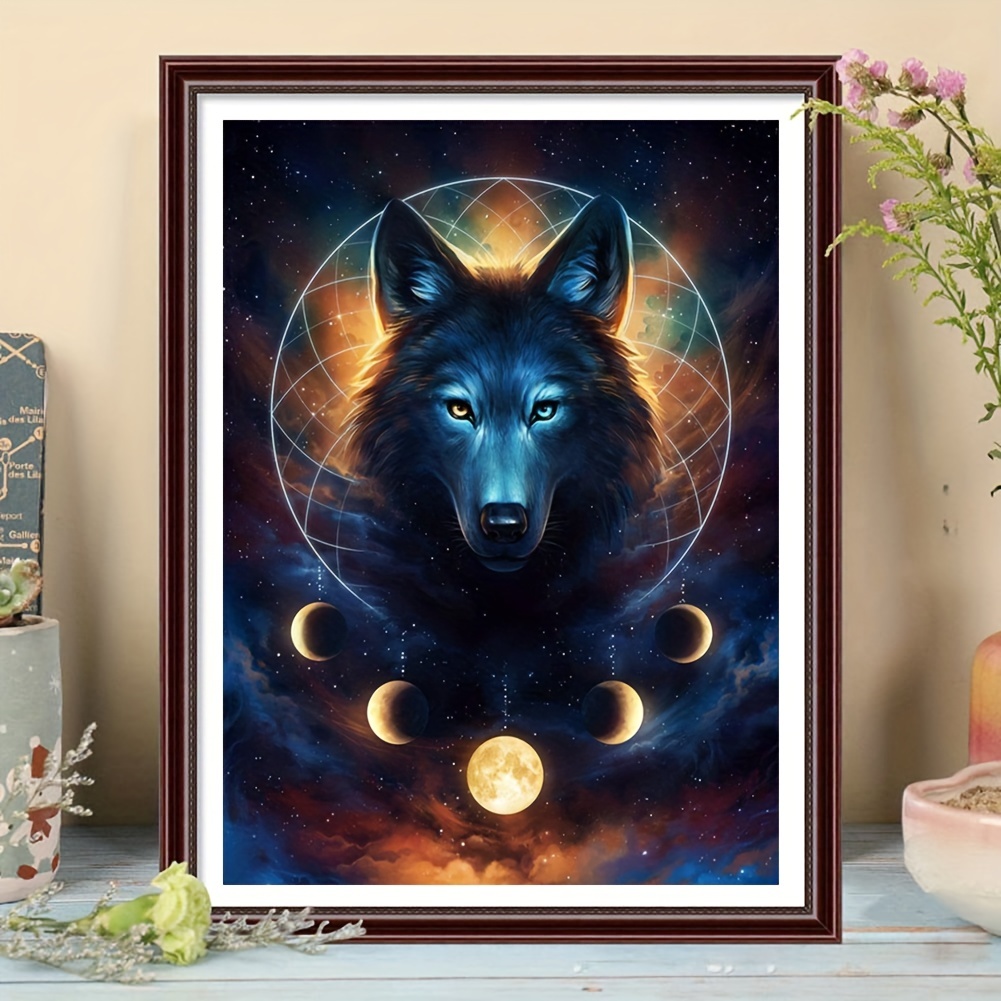 Crystal Diamond Painting Table Ornaments Dreamcatcher Wolf 5D DIY Diamond  Art Table Decorations Special Shaped Gem Embroidery By Number Kit Arts  Crafts Home Office Desktop Decor (Wolves)