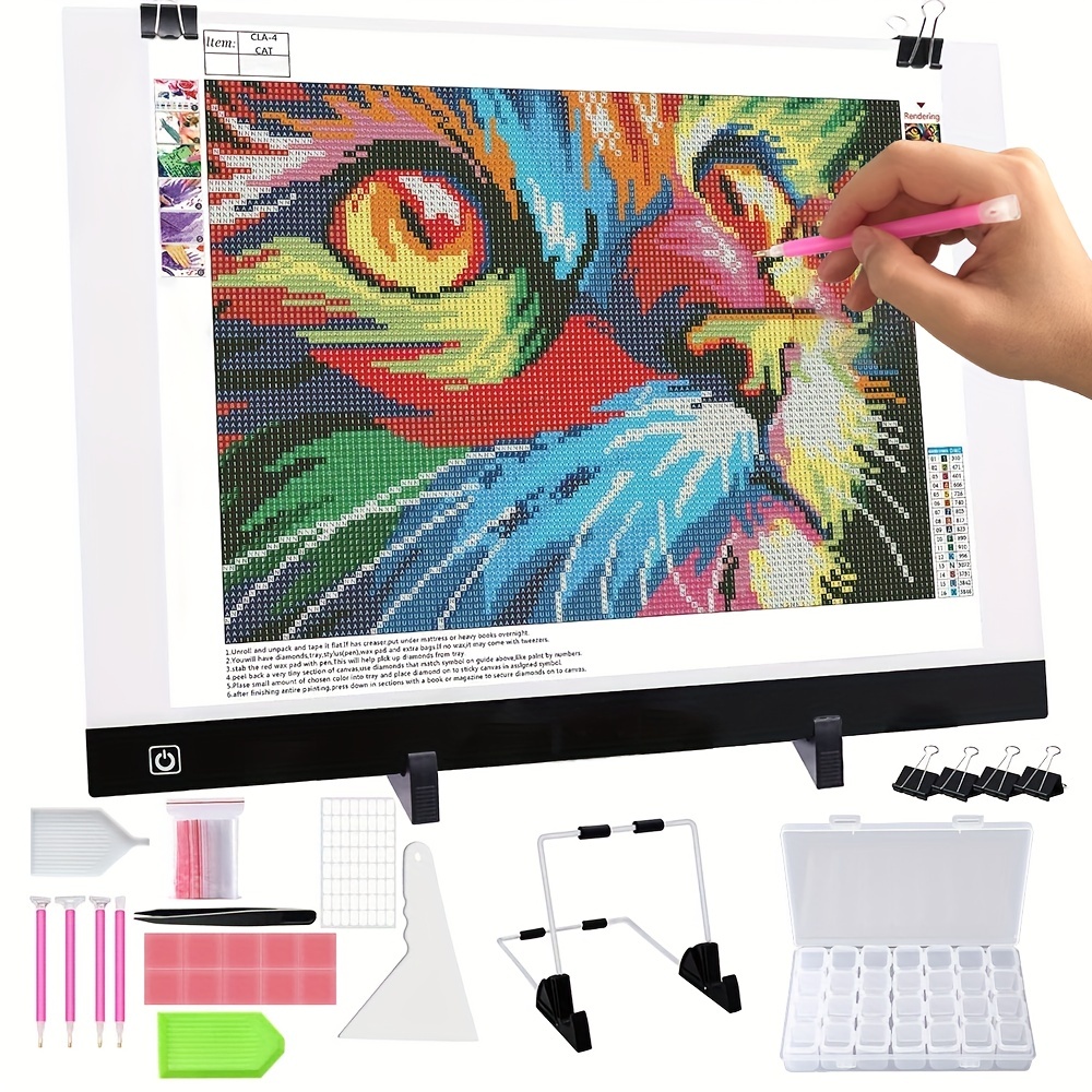 A3 LED Tracing Light Box with Carry Bag Built-In Stand,Ultra-Thin Light Pad Powered by 2500mAh Lithium Battery for Cricut Vinyl, Weeding Tool