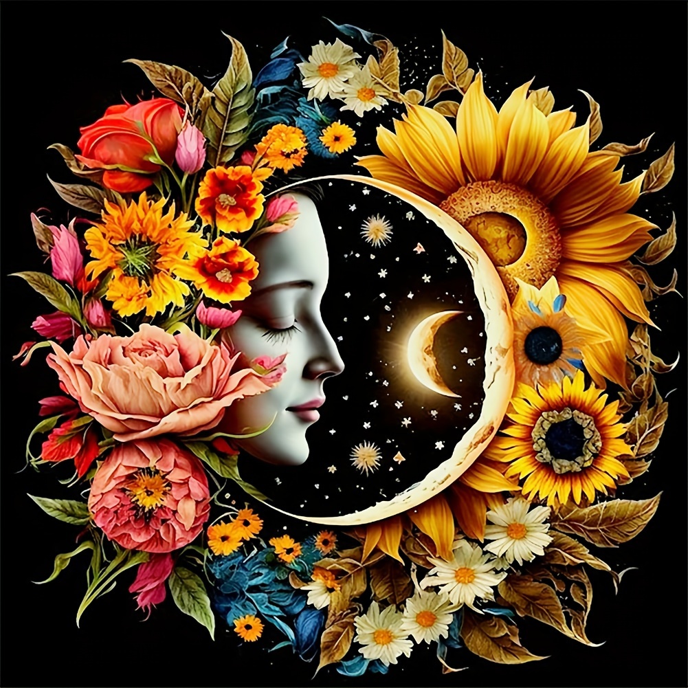 Diamond Painting Art Double Sided Ornaments Moon And Sun Table Top Diamond  Painting Kits, DIY 5D Diamond Art Gifts New Year Christmas Wall Decor