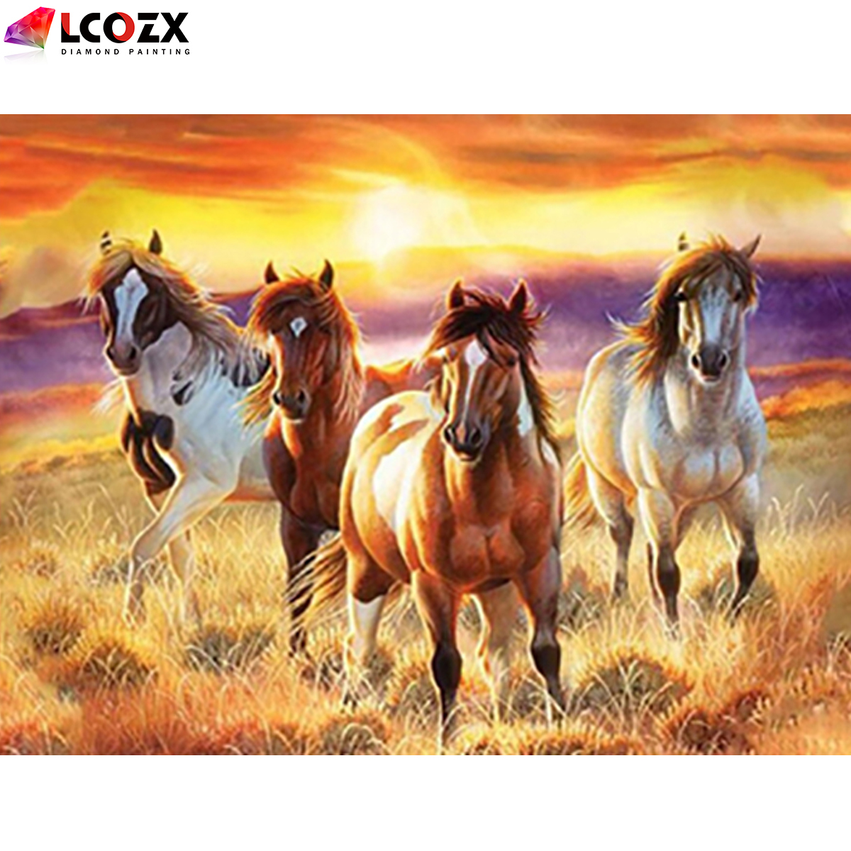  5D Adult Diamond Painting Kits,Running Stallion Diamond  Painting American Saddlebred Suitable for Beginners and Handmade DIY  Holiday Gift or Room Bedroom Decor 16x20inch