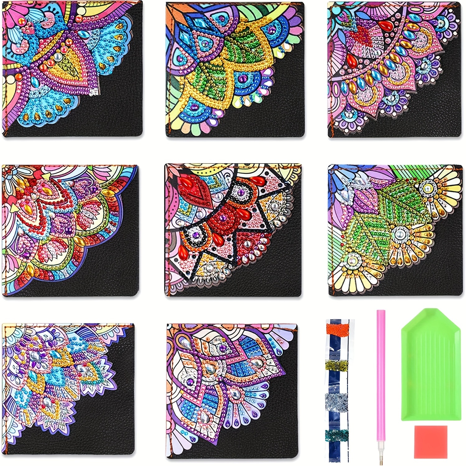 5d Diamond Painting Kits For Adults Bookmark Mandala Size - Temu