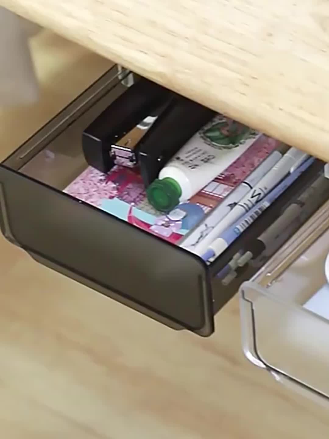 Under Desk Drawer, Hidden Self-Adhesive Storage Box Organizer