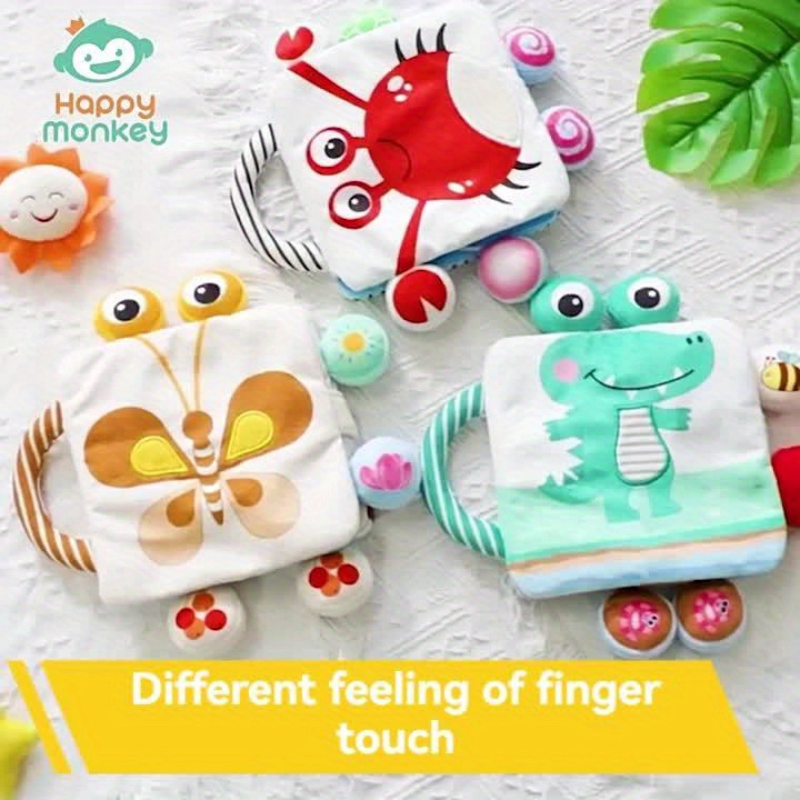 Animal Bells Soft Cloth Book for Kids Stimulates Hearing & Touch